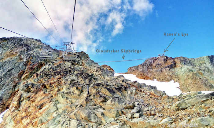 ピークエキスプレスから吊り橋と展望台